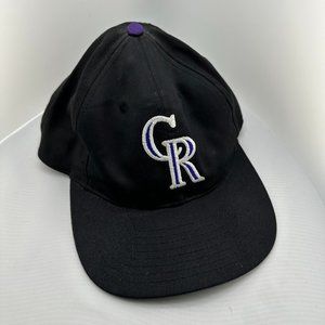 Vintage 90s Colorado Rockies Snapback Black Hat